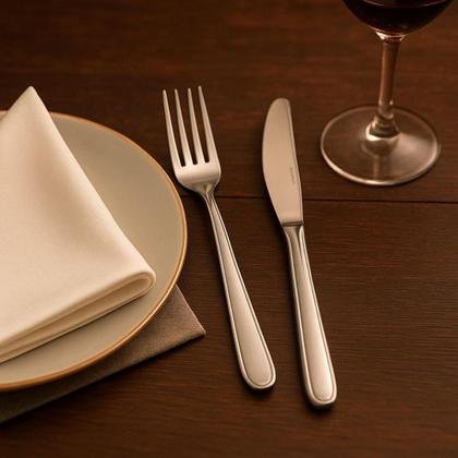 Imagem de Jogo de Garfos e Facas 48 Peças Talheres Inox Faqueiro Turim Brinox Mesa Posta Buffet Restaurante