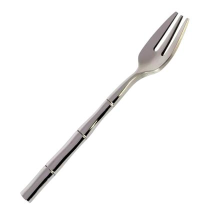 Imagem de Jogo de garfos para bolo em aço inox Fracalanza Steel Wood 6 peças cinza