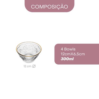 Imagem de Jogo de Jantar 12 peças New Butterfly Fio de Ouro Cristal