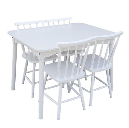 Imagem de Jogo de Jantar Colonial Brisa Mesa 110X80 cm + 04 Cadeiras Branca Rustico