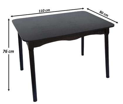 Imagem de Jogo de Jantar Colonial Brisa Mesa 110X80 cm Preta + 04 Cadeiras Mel Rustico