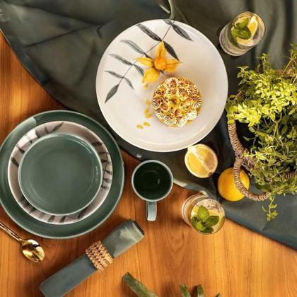 Imagem de Jogo De Jantar Em Cerâmica Flat Com 30 Peças Oxford Samambaia