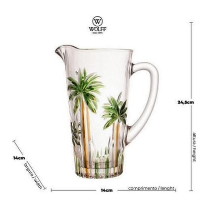 Imagem de Jogo de jarra com copos Cristal Wolff Palm Tree 7 peças