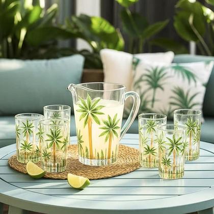 Imagem de Jogo de jarra com copos Cristal Wolff Palm Tree 7 peças