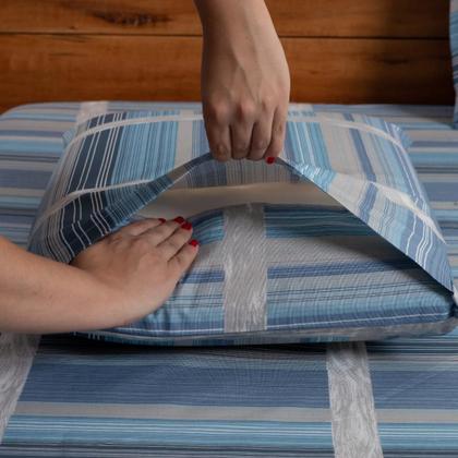 Imagem de Jogo de Lençol 3 Pçs Casal Padrão Dia a Dia Simples Estampado Percal 180 Fios com Elástico