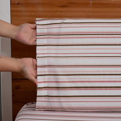 Imagem de Jogo de Lençol 3 Pçs Casal Padrão Dia a Dia Simples Estampado Percal 180 Fios com Elástico