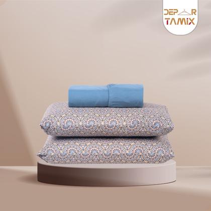 Imagem de Jogo de Lençol 3 Pçs Casal Padrão Modern Simples Percal de Poliéster 300 Fios com Elástico