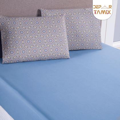 Imagem de Jogo de Lençol 3 Pçs Casal Padrão Modern Simples Percal de Poliéster 300 Fios com Elástico