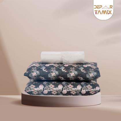 Imagem de Jogo de Lençol 3 Pçs Casal Padrão Modern Simples Percal de Poliéster 300 Fios com Elástico