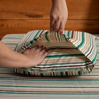 Imagem de Jogo de Lençol 3 Pçs Casal Queen Dia a Dia Simples Estampado Percal 180 Fios com Elástico