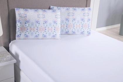 Imagem de Jogo de Lençol 3 Pçs Casal Queen Modern Simples Percal de Poliéster 300 Fios com Elástico