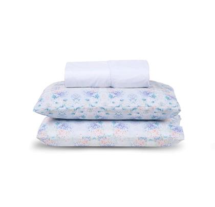 Imagem de Jogo de Lençol 3 Pçs Casal Queen Modern Simples Percal de Poliéster 300 Fios com Elástico