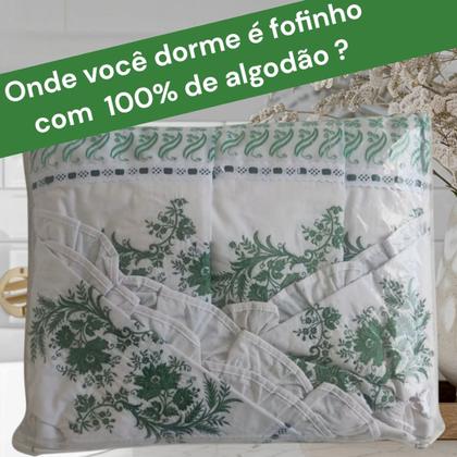 Imagem de Jogo de Lençol 3 Pçs Solteiro KING  Bordado Verde Natureza 160 fios, 100 por cento Algodão