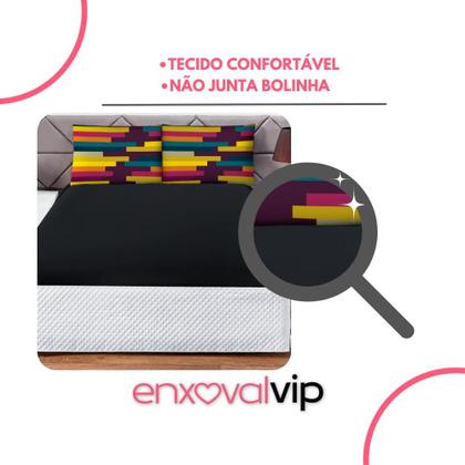 Imagem de Jogo de Lençol 3 Peças Elástico 180 Fios Cama Macio com Fronha Estampada Digital Decorativa