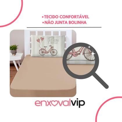 Imagem de Jogo de Lençol 3 Peças Elástico 180 Fios Cama Macio com Fronha Estampada Digital Decorativa