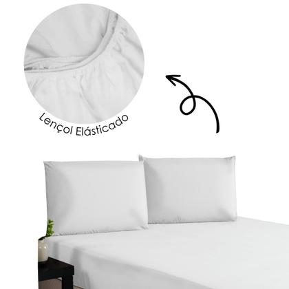 Imagem de Jogo De Lençol 300 fios Casal Padrão 3  Peças Com Elástico