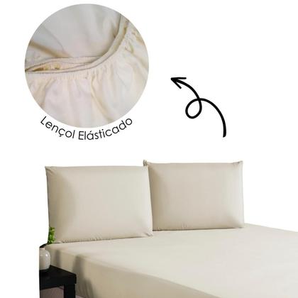 Imagem de Jogo De Lençol 300 fios Casal Padrão 3  Peças Com Elástico