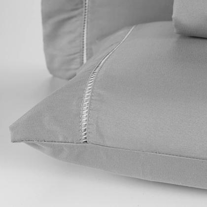 Imagem de Jogo De Lençol 400 Fios Percal Poliéster Liso Toque Macio com Elástico Diversos Tamanho Solteiro Casal Queen King Size