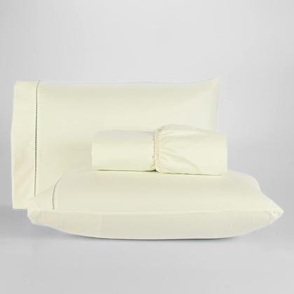 Imagem de Jogo De Lençol 400 Fios Percal Poliéster Liso Toque Macio com Elástico Diversos Tamanho Solteiro Casal Queen King Size