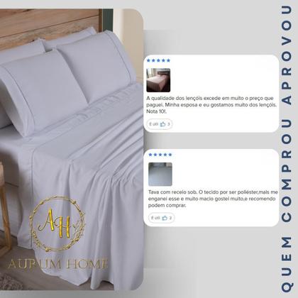 Imagem de Jogo De Lençol 400 Fios Ponto Palito Cama Solteiro Casal Queen King Toque Macio Completo 3 e 4 Peças