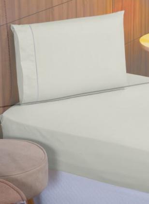 Imagem de Jogo de Lençol 400 Fios Ponto Palito Solteiro 02 Peças