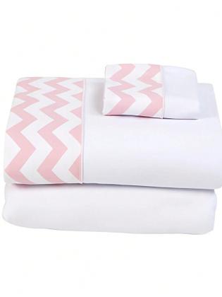 Imagem de Jogo de Lençol Ajustável de Berço com Fronha, Macio, Hipoalergênico, Estampado, 200 Fios, para Menin