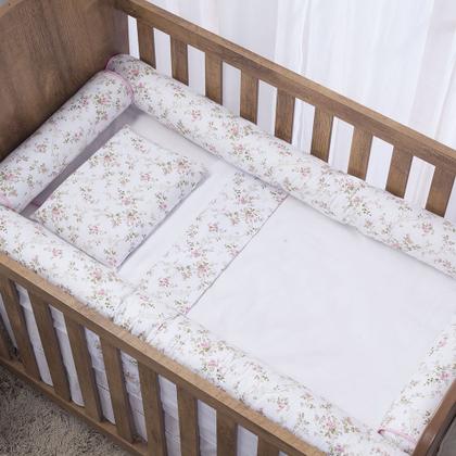 Imagem de Jogo De Lençol Berço Algodão e Hipoalergênico 150 Fios C/ 03 Peças