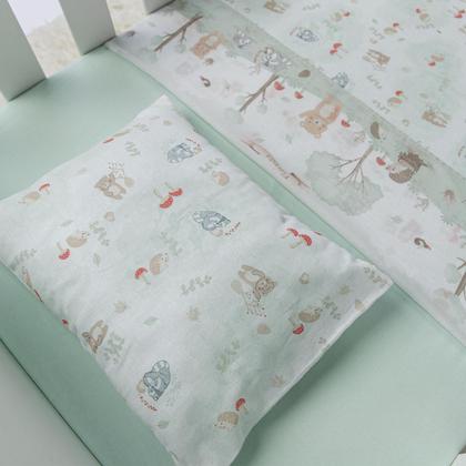 Imagem de Jogo De Lençol Berço Americano Bebê 100% Algodão C/ Vira 3 Pçs Bebê Papi