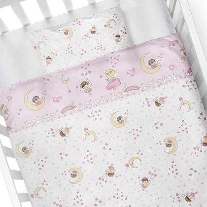 Imagem de Jogo De Lençol Berço Americano Bebê Estampado C/ Vira 3 Pçs 100% Algodão Menina Menino - Papi