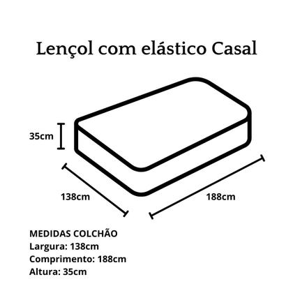 Imagem de Jogo de Lençol Cama Casal 3 Peças 200 Fios Karsten Ananda