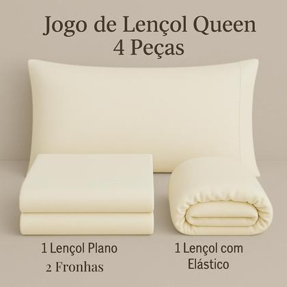 Imagem de Jogo De Lençol Cama Casal Queen King Solteiro 600 Fios Algodão Egípcio Percal de Luxo