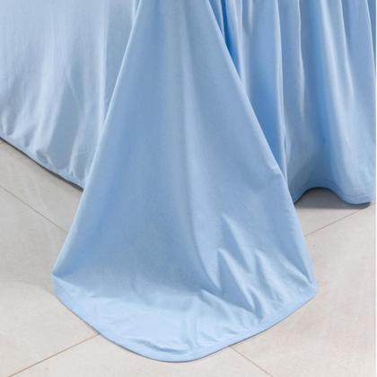 Imagem de Jogo de Lençol Cama Liso Casal 04 Pçs Malha 100% Algodão Macio Elástico Toda Volta Luxo