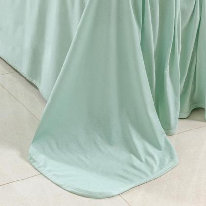 Imagem de Jogo de Lençol Cama Liso Casal 04 Pçs Malha 100% Algodão Macio Elástico Toda Volta Luxo