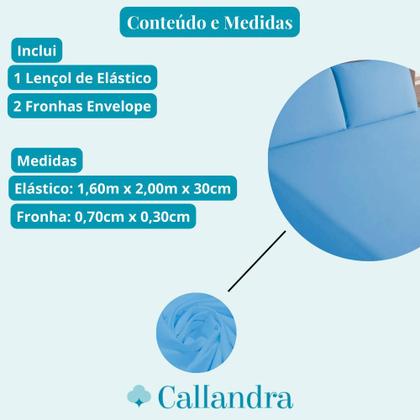 Imagem de Jogo de Lençol Cama Queen 400 Fios 3 Peças Com Elástico