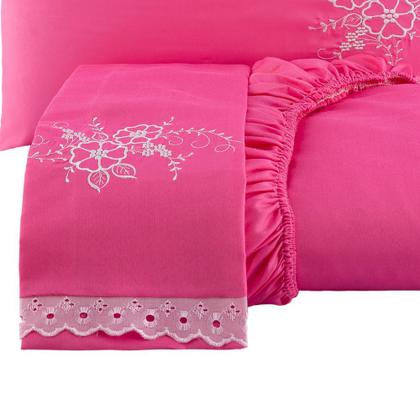 Imagem de Jogo de Lençol Cama Solteiro 2 Peças com Elástico Bordado