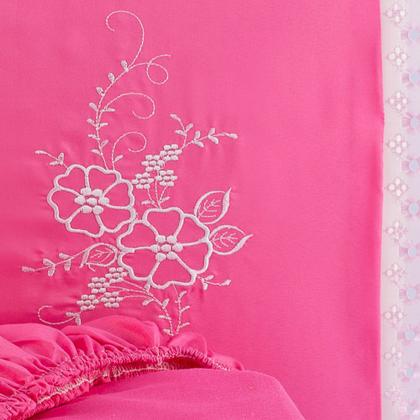 Imagem de Jogo de Lençol Cama Solteiro 2 Peças com Elástico Bordado