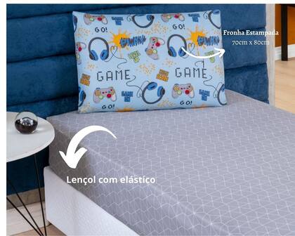 Imagem de Jogo de Lençol Cama Solteiro Infantil 2 Peças Bouti Kids - Game