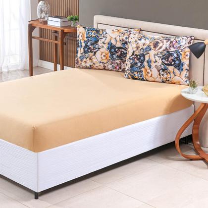 Imagem de Jogo de Lençol Casal 03 Pçs C/ Elástico Malha 100% Algodão Estampado