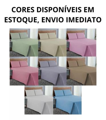 Imagem de Jogo de Lençol Casal 04 Peças Cama Box Percal 300 Fios Algodão Jogo de Cama