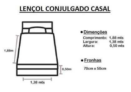 Imagem de Jogo de Lençol Casal 3 pcs Cama Box Conjugado 200 Fios