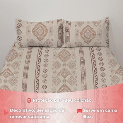 Imagem de Jogo De Lençol Casal 3 Peças Simples Micropercal Cama Box Lençol com Elastico e 2 Fronhas