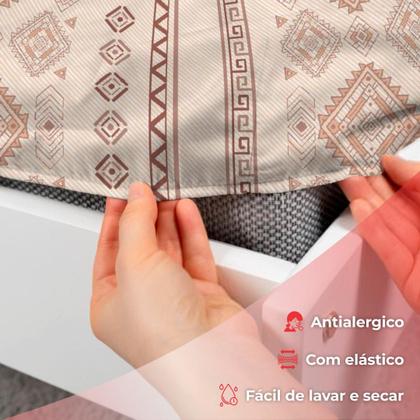 Imagem de Jogo De Lençol Casal 3 Peças Simples Micropercal Cama Box Lençol com Elastico e 2 Fronhas