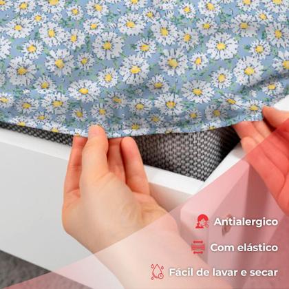 Imagem de Jogo De Lençol Casal 3 Peças Simples Micropercal Cama Box Lençol com Elastico e 2 Fronhas