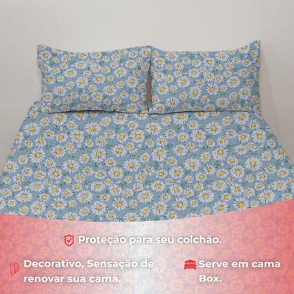 Imagem de Jogo De Lençol Casal 3 Peças Simples Micropercal Cama Box Lençol com Elastico e 2 Fronhas
