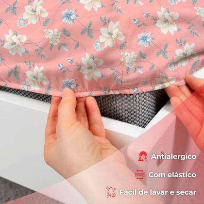 Imagem de Jogo De Lençol Casal 3 Peças Simples Micropercal Cama Box Lençol com Elastico e 2 Fronhas