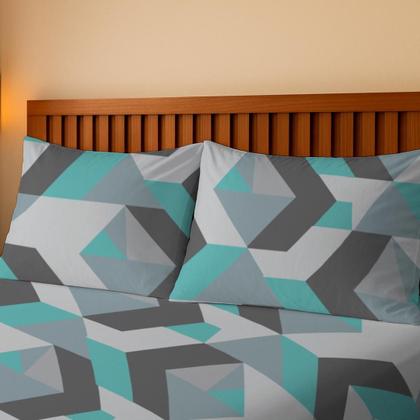 Imagem de Jogo De Lençol Casal 3 Peças Simples Micropercal Cama Box Lençol com Elastico e 2 Fronhas