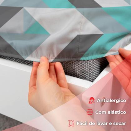 Imagem de Jogo De Lençol Casal 3 Peças Simples Micropercal Cama Box Lençol com Elastico e 2 Fronhas