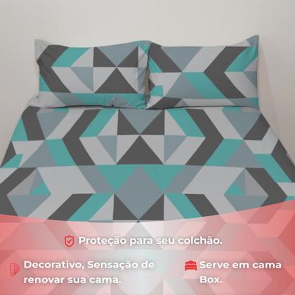 Imagem de Jogo De Lençol Casal 3 Peças Simples Micropercal Cama Box Lençol com Elastico e 2 Fronhas