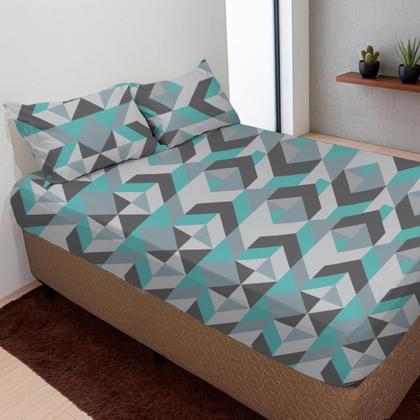 Imagem de Jogo De Lençol Casal 3 Peças Simples Micropercal Cama Box Lençol com Elastico e 2 Fronhas