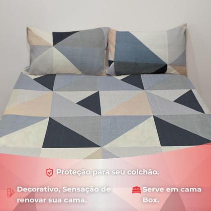Imagem de Jogo De Lençol Casal 3 Peças Simples Micropercal Cama Box Lençol com Elastico e 2 Fronhas